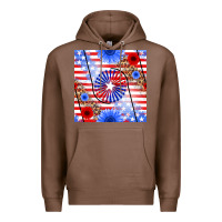 Chestnut patriotic usa flag and sunflower Premium Hoodie - BundleAndBundleShop