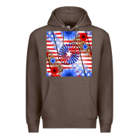 Coffee patriotic usa flag and sunflower Premium Hoodie - BundleAndBundleShop