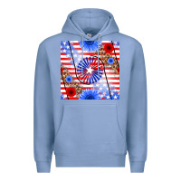 Colony Blue patriotic usa flag and sunflower Premium Hoodie - BundleAndBundleShop
