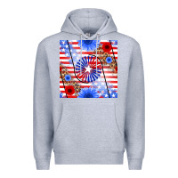 Heather Grey patriotic usa flag and sunflower Premium Hoodie - BundleAndBundleShop