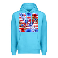 Ocean Blue patriotic usa flag and sunflower Premium Hoodie - BundleAndBundleShop