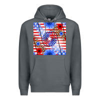 Rock patriotic usa flag and sunflower Premium Hoodie - BundleAndBundleShop