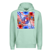 Seafoam patriotic usa flag and sunflower Premium Hoodie - BundleAndBundleShop