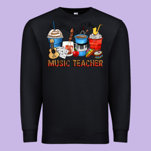 Music Teacher Coffee Cups Premium Sweatshirt Designed By Zillion Design Studio