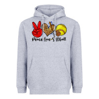 Peace Love Softball Heavyweight Hoodie | Teevron