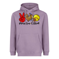 Lavender peace love softball Heavyweight Hoodie - Zillion Design Studio