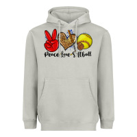 Moon Dust peace love softball Heavyweight Hoodie - Zillion Design Studio