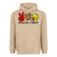 Mushroom peace love softball Heavyweight Hoodie - Zillion Design Studio