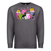 Charcoal Heather neon western coffee cups Premium Sweatshirt - Zillion Design Studio