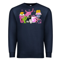 Navy neon western coffee cups Premium Sweatshirt - Zillion Design Studio