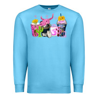 Ocean Blue neon western coffee cups Premium Sweatshirt - Zillion Design Studio