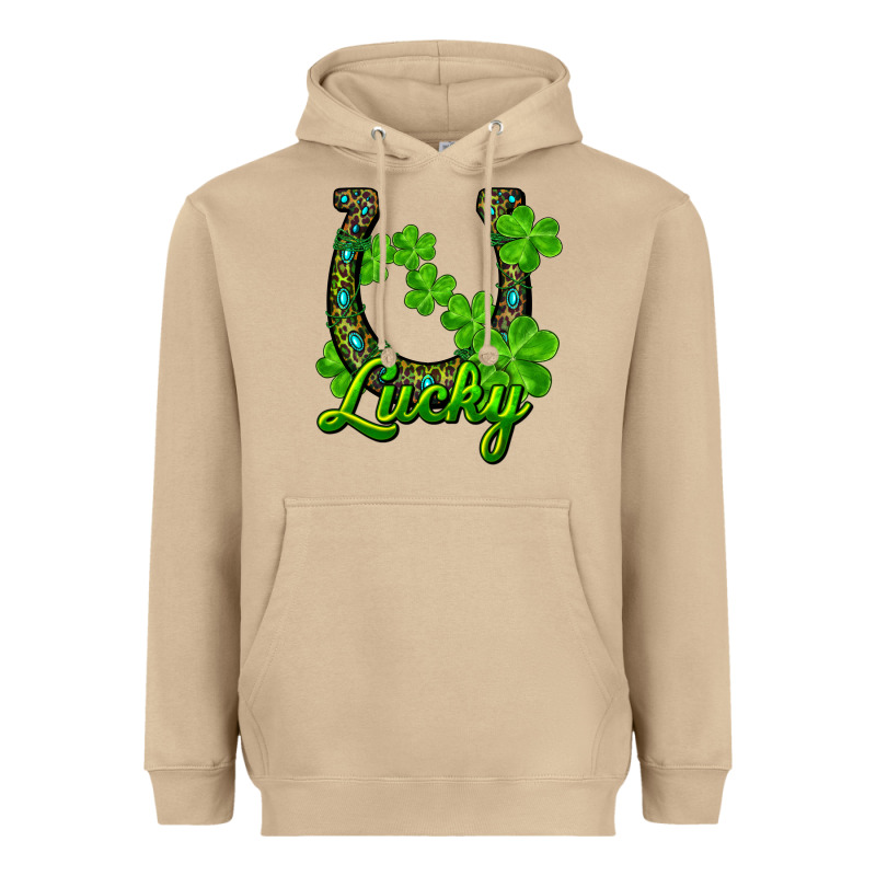 Lucky Shamrock Horseshoe Heavyweight Hoodie by RanaPortraitStore | Teevron