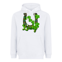 White lucky shamrock horseshoe Heavyweight Hoodie - RanaPortraitStore
