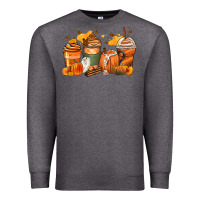 Charcoal Heather pumpkin spice latte coffee cups Premium Sweatshirt - Zillion Design Studio