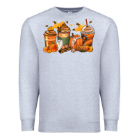 Heather Grey pumpkin spice latte coffee cups Premium Sweatshirt - Zillion Design Studio