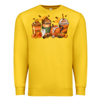 Lemon pumpkin spice latte coffee cups Premium Sweatshirt - Zillion Design Studio