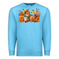 Ocean Blue pumpkin spice latte coffee cups Premium Sweatshirt - Zillion Design Studio