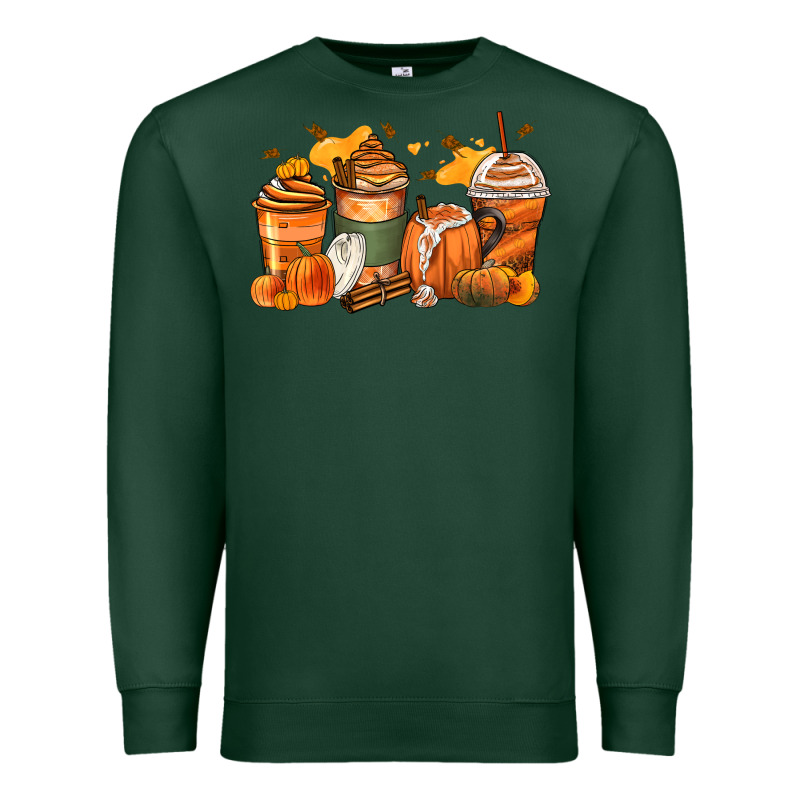Pumpkin Spice Latte Coffee Cups Premium Sweatshirt by Zillion Design Studio | Teevron