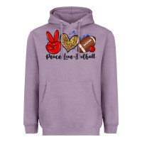 Lavender peace love football Heavyweight Hoodie - Zillion Design Studio