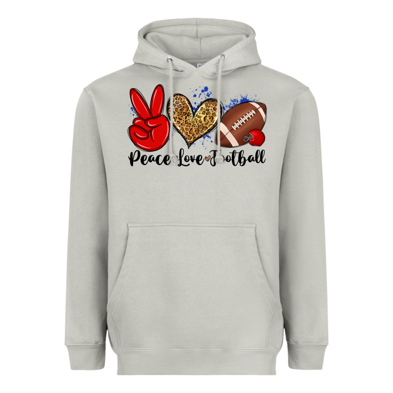 Peace Love Football Heavyweight Hoodie by Zillion Design Studio | Teevron