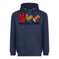 Navy peace love football Heavyweight Hoodie - Zillion Design Studio