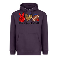Plum peace love football Heavyweight Hoodie - Zillion Design Studio