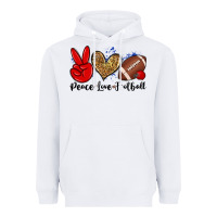 White peace love football Heavyweight Hoodie - Zillion Design Studio