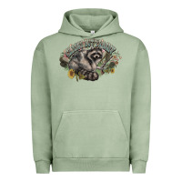 Pigment Oil Green classy but trashy racoon Urban Hoodie - NancyCooperArtShop