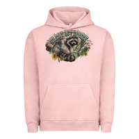 Pigment Salmon classy but trashy racoon Urban Hoodie - NancyCooperArtShop