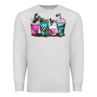 Dove Grey motocross coffee cups Premium Sweatshirt - Zillion Design Studio