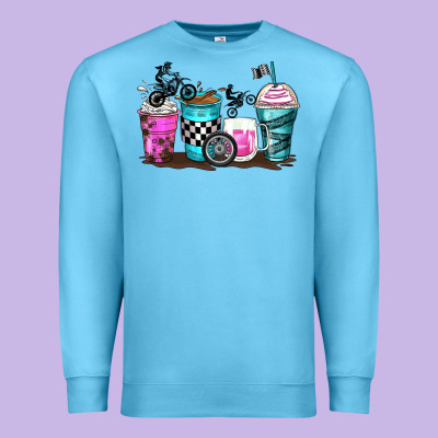 Motocross Coffee Cups Premium Sweatshirt Designed By Zillion Design Studio