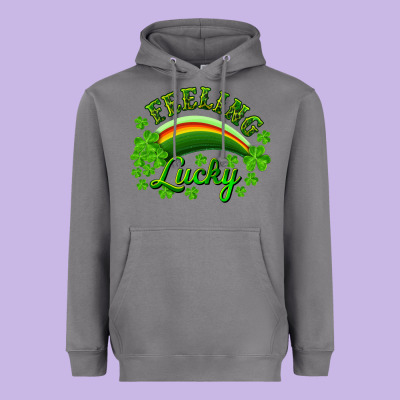 Feeling Lucky With Rainbow Heavyweight Hoodie Designed By Ranaportraitstore