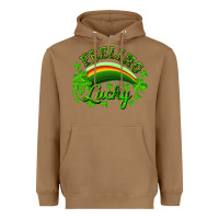 Toasted Coconut feeling lucky with rainbow Heavyweight Hoodie - RanaPortraitStore
