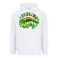 White feeling lucky with rainbow Heavyweight Hoodie - RanaPortraitStore