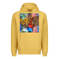 Antique Gold statue of liberty american flag Premium Hoodie - BundleAndBundleShop