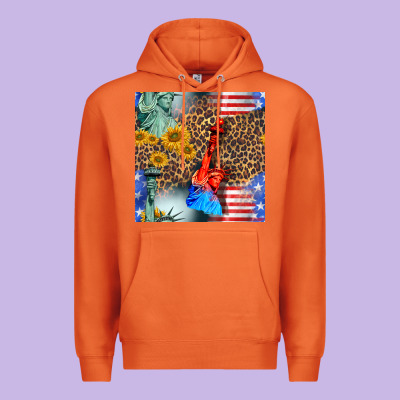 Statue Of Liberty American Flag Premium Hoodie Designed By Bundleandbundleshop