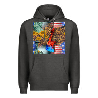 Charcoal Heather statue of liberty american flag Premium Hoodie - BundleAndBundleShop