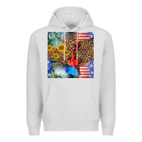 Dove Grey statue of liberty american flag Premium Hoodie - BundleAndBundleShop