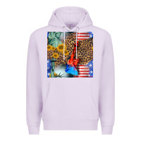Lilac statue of liberty american flag Premium Hoodie - BundleAndBundleShop