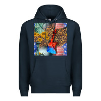 Navy statue of liberty american flag Premium Hoodie - BundleAndBundleShop