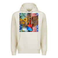 Oatmeal Heather statue of liberty american flag Premium Hoodie - BundleAndBundleShop