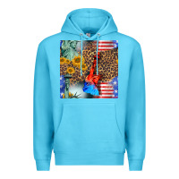 Ocean Blue statue of liberty american flag Premium Hoodie - BundleAndBundleShop