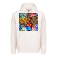 Pale Pink statue of liberty american flag Premium Hoodie - BundleAndBundleShop