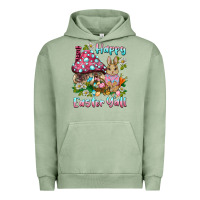 Pigment Oil Green happy easter y'all rabbit Urban Hoodie - BarkalooDesign