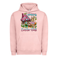 Pigment Salmon happy easter y'all rabbit Urban Hoodie - BarkalooDesign