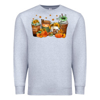 Heather Grey fall coffee cups Premium Sweatshirt - Zillion Design Studio