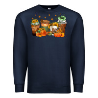 Navy fall coffee cups Premium Sweatshirt - Zillion Design Studio