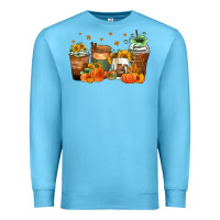 Ocean Blue fall coffee cups Premium Sweatshirt - Zillion Design Studio