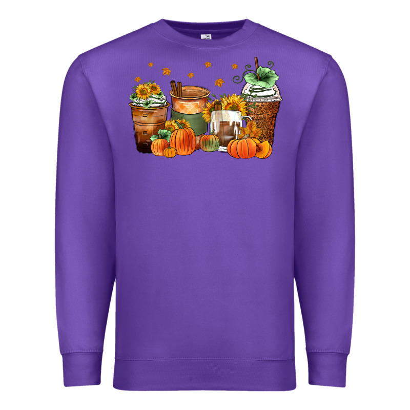 Fall Coffee Cups Premium Sweatshirt by Zillion Design Studio | Teevron
