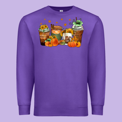Fall Coffee Cups Premium Sweatshirt Designed By Zillion Design Studio